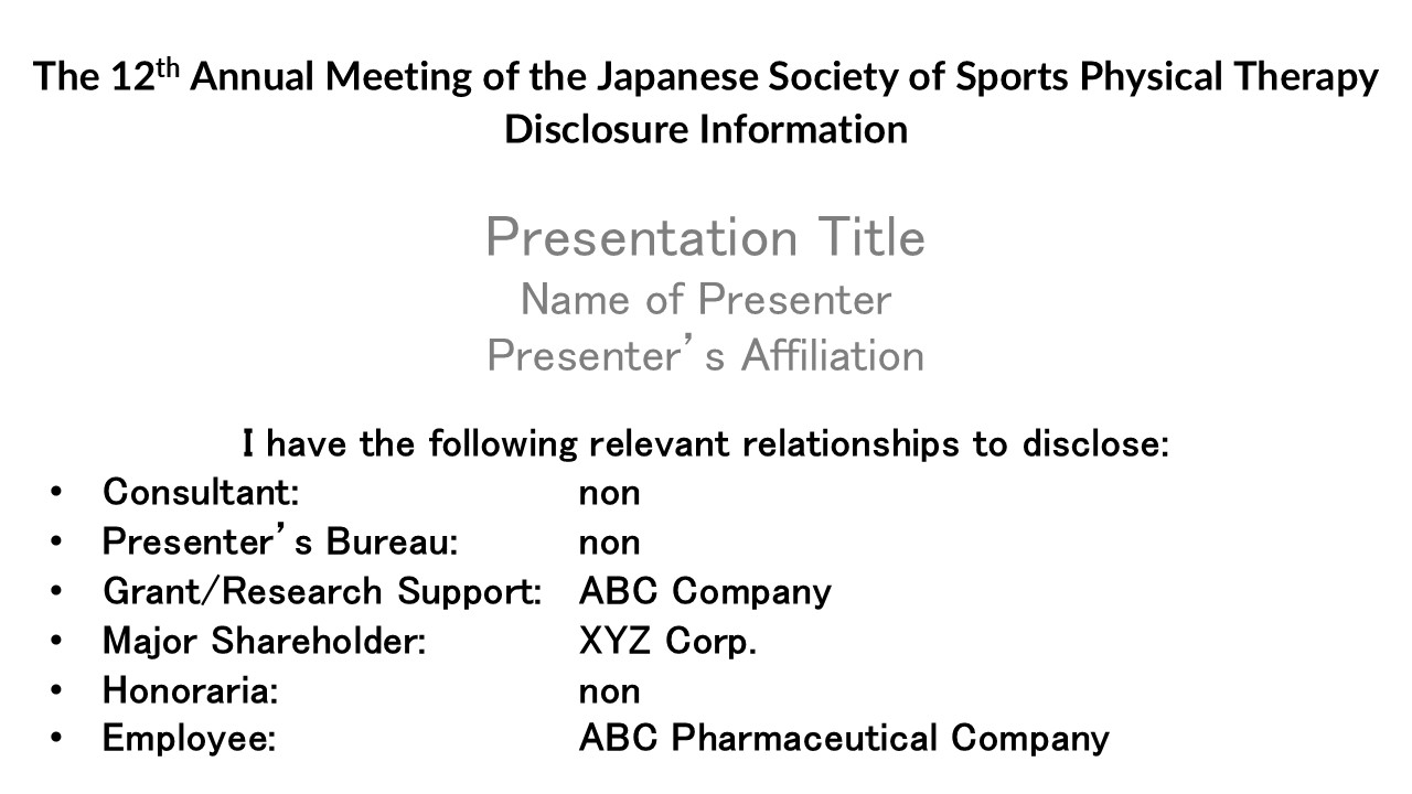 Conflicts of Interest to Declare